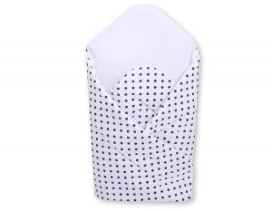 Babynest with stiffening- Hanging Hearts black dots on white